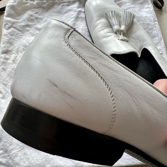 Celine white leather tassel loafers. Size 37. Used. - Picture 4 of 7